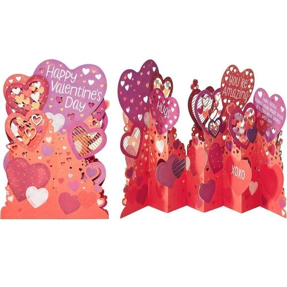 Valentine’s Day Pop-Up Displayable Card You’re Amazing Hugs XOXO Friend NWT - Picture 6 of 8
